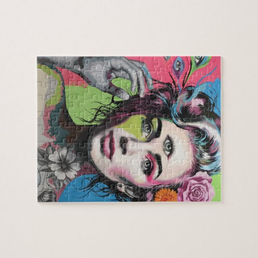 Schöne Frau mit drittem Auge Puzzle (Horizontal)