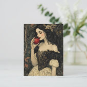 Schöne Frau mit einem roten Apfel Postkarte (Stehend Vorderseite)