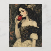 Schöne Frau mit einem roten Apfel Postkarte (Vorderseite)