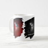 Schöne Frau mit einer Rose Kaffeetasse (Vorderseite Links)