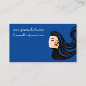 Schöne Frau mit langer Haare und makeup Blue Visitenkarte (Rückseite)