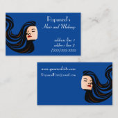 Schöne Frau mit langer Haare und makeup Blue Visitenkarte (Vorne/Hinten)