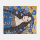 Schöne Frau mit Morgengläsern Fleecedecke (Vorderseite (Horizontal))