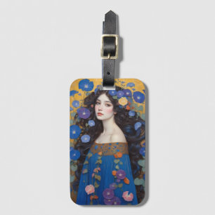 Schöne Frau mit Morgengläsern Gepäckanhänger