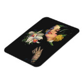 schöne Frau mit Orchideen Magnet (Linke Seite)