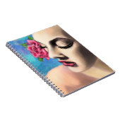 Schöne Frau mit Rote Rose-Notebook Notizblock (Rechte Seite)