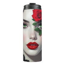 Schöne Frau mit roter Rose