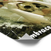 Schöne Frau mit Schädel Poster (Ecke)