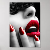 Schöne Frau mit schwarzer Maske Poster (Vorne)