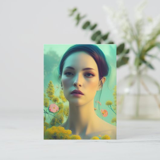 Schöne Frau Postkarte (Stehend Vorderseite)