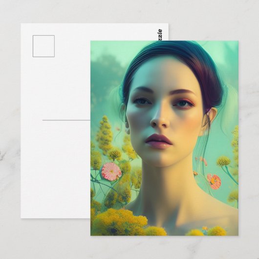 Schöne Frau Postkarte (Vorne/Hinten)