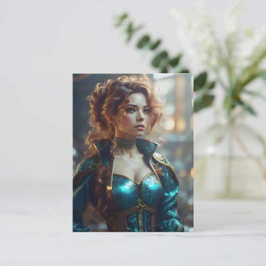 Schöne Frau Postkarte (Stehend Vorderseite)