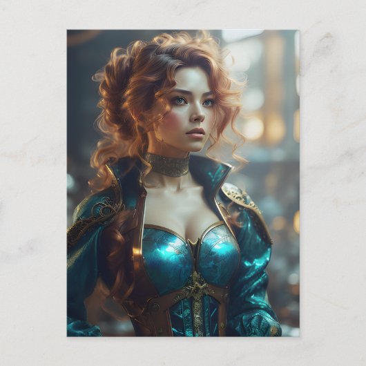 Schöne Frau Postkarte (Vorderseite)