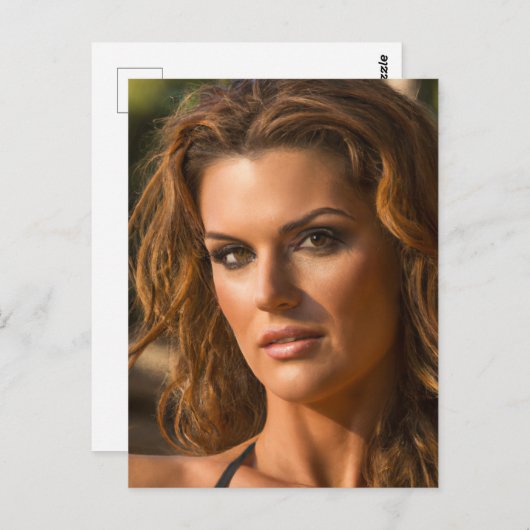 Schöne Frau Postkarte (Vorne/Hinten)