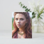 Schöne Frau Postkarte (Stehend Vorderseite)