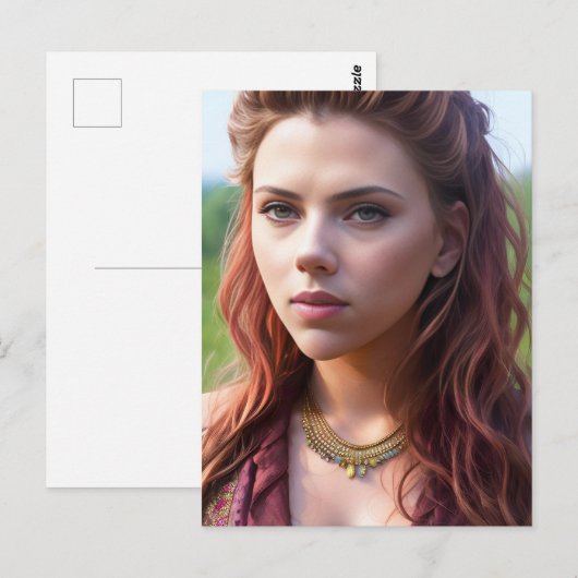 Schöne Frau Postkarte (Vorne/Hinten)