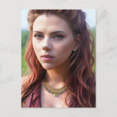 Schöne Frau Postkarte (Vorderseite)