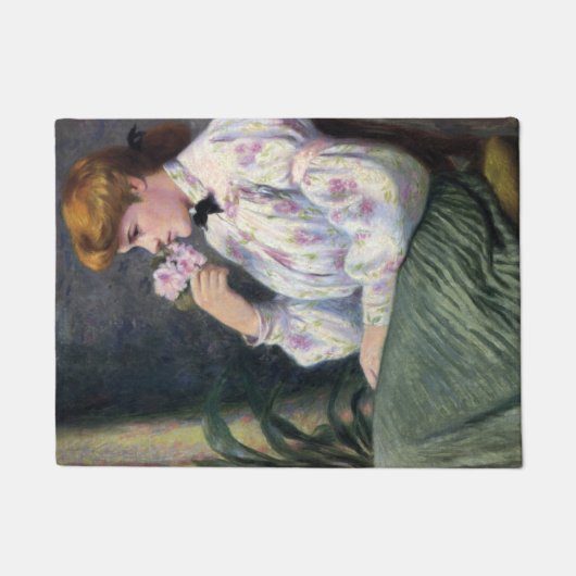Schöne Frau riecht nach Blume (Reverie) Fußmatte (Vorderseite)