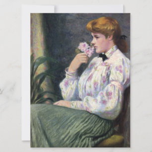 Schöne Frau riecht nach Blume (Reverie) Karte