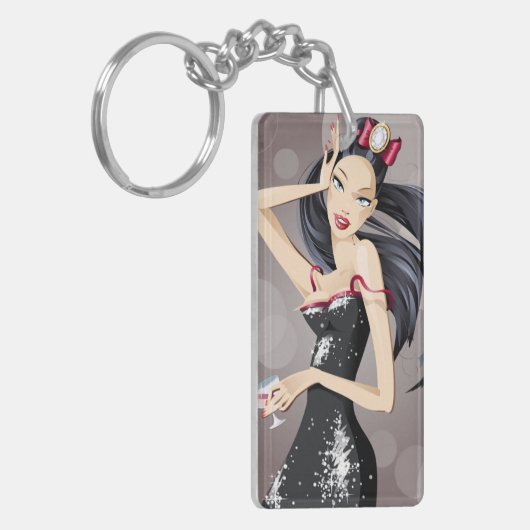 SCHÖNE FRAU SCHLÜSSELANHÄNGER (Vorderseite links)