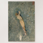 Schöne Frau Sonnenbade am Strand Puzzle (Vertikal)