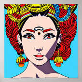 Schöne Frau Stilvoll Haute Couture Anime Style Poster (Vorne)