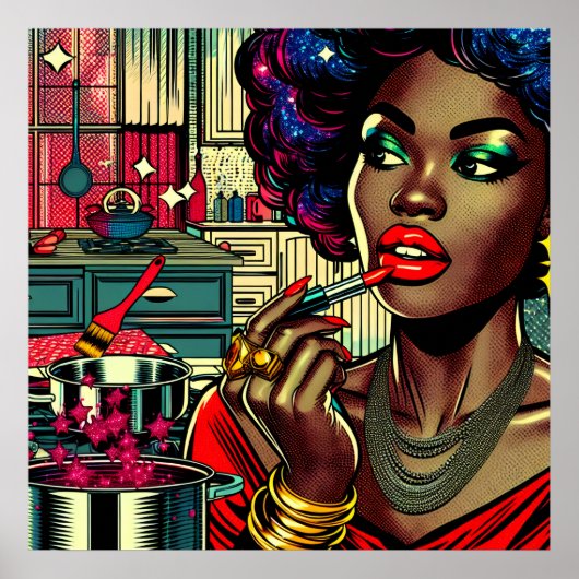 Schöne Frau trägt Lippenstift auf Poster (Vorne)