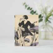 Schöne Frau trinkt Tee Postkarte (Stehend Vorderseite)