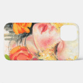 Schöne Frau und Blume Case-Mate iPhone Hülle (Rückseite (Horizontal))