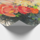 Schöne Frau und Blume Geschenkpapier (Ecke)