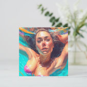 Schöne Frau unter Wasser Kunst (Stehend Vorderseite)