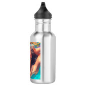 Schöne Frau unter Wasser Kunst Edelstahlflasche (Rechts)