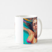 Schöne Frau unter Wasser Kunst Kaffeetasse (VorderseiteRechts)