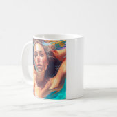 Schöne Frau unter Wasser Kunst Kaffeetasse (Vorderseite Links)