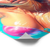 Schöne Frau unter Wasser Kunst Poster (Ecke)