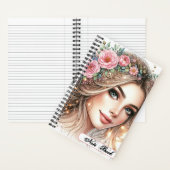 schöne Frau Wasser Farbe Kunst Spiralfilm Notizblock (Innen)