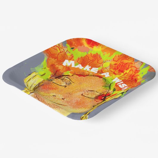 Schöne Frau zum Geburtstag wünschen Pappteller (Gewinkelt)