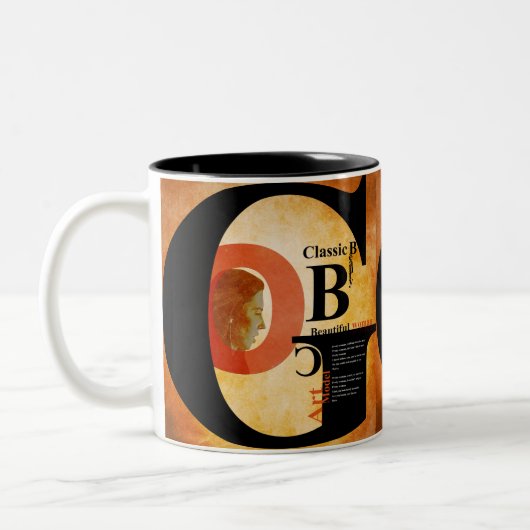 Schöne Frau Zweifarbige Tasse (Links)