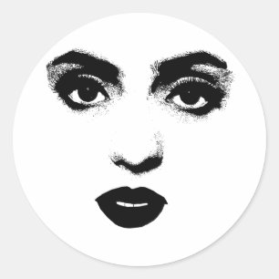 Schöne Frauen Augen Lippen Schminken Gesicht Origi Runder Aufkleber