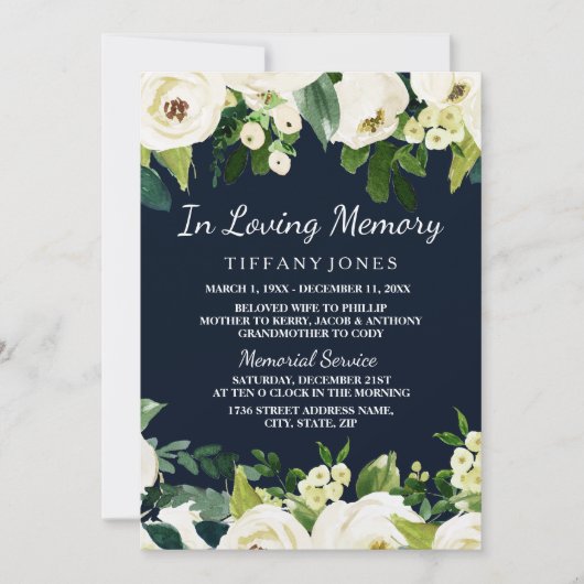 Schöne Frauen in liebenswertem Gedächtnisdienst Einladung (Vorderseite)