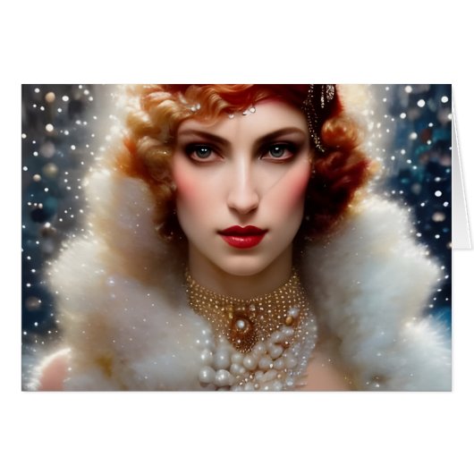 Schöne Frauen in weißen Jeden Anlässen Gruß (Vorderseite (Horizontal))