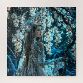 Schöne Frauen in Weißen Orchideen Puzzle