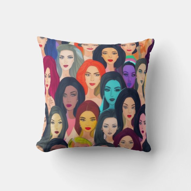 Schöne Frauen Kissen (Vorderseite)