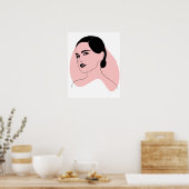 Schöne Frauen Kunst, Schwarz und Weiß Poster (Küche)