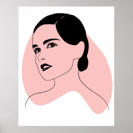 Schöne Frauen Kunst, Schwarz und Weiß Poster