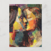 Schöne Frauen küssen Mixed Media Collage Postkarte (Vorderseite)