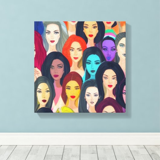 Schöne Frauen Leinwanddruck (Insitu (Holzboden))