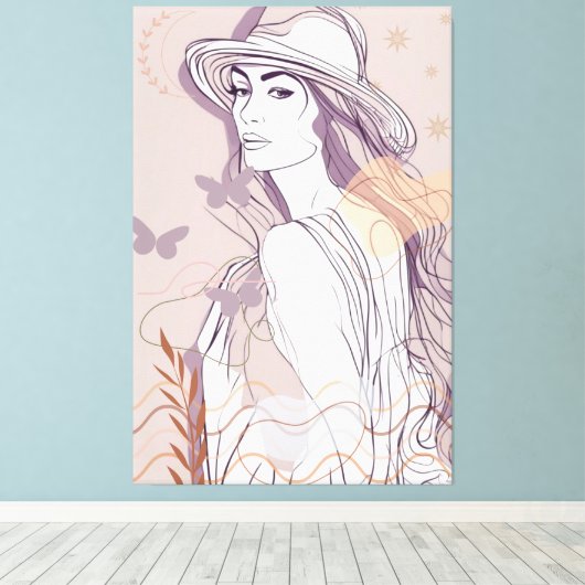 schöne Frauen Leinwanddruck (Insitu (Holzboden))