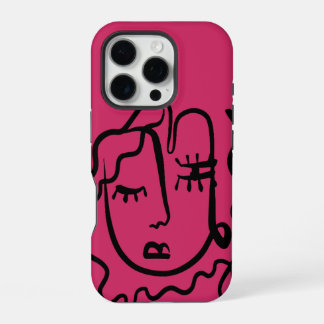 Schöne Frauen-Linienkunst Robust iPhone / iPad-Hül 16 Pro Hülle