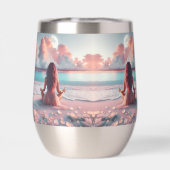 Schöne Frauen meditieren auf Beach Blank (Rückseite)